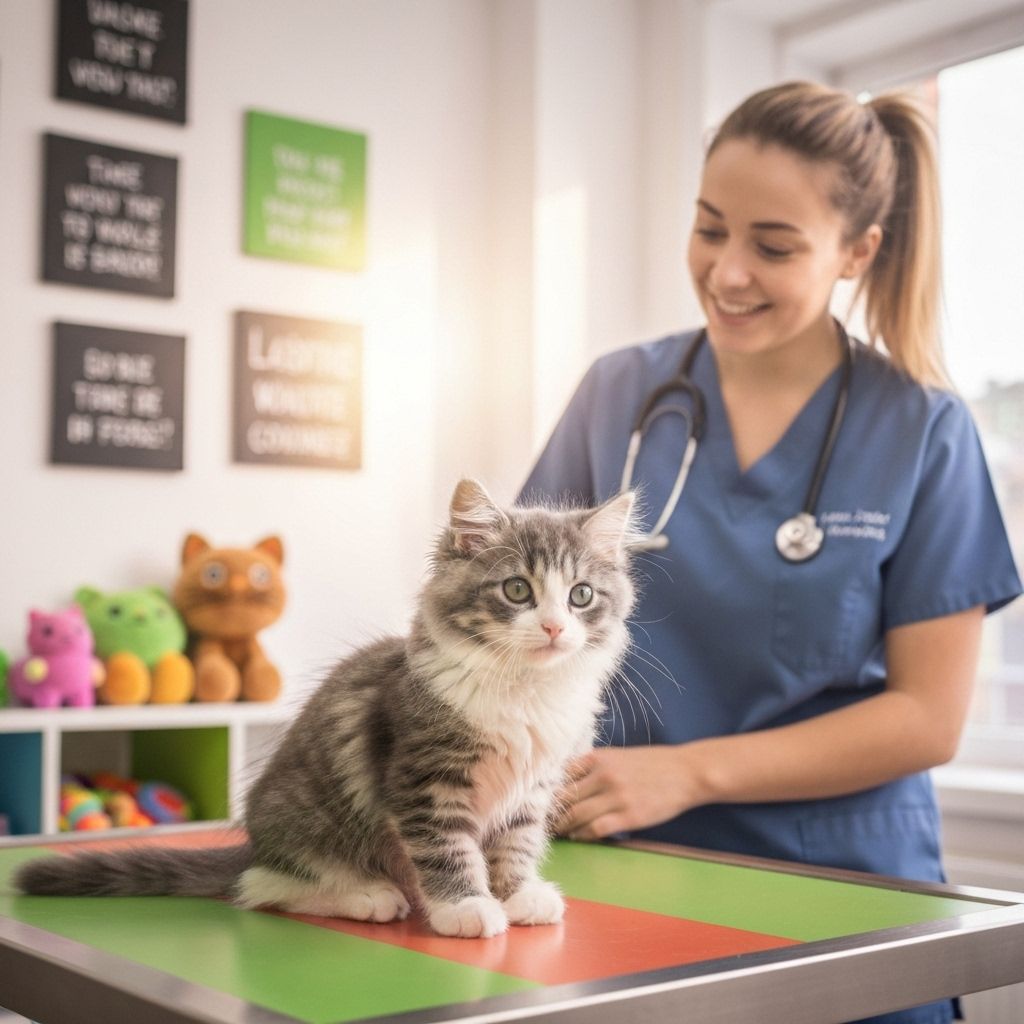 Gatinho na clínica veterinária